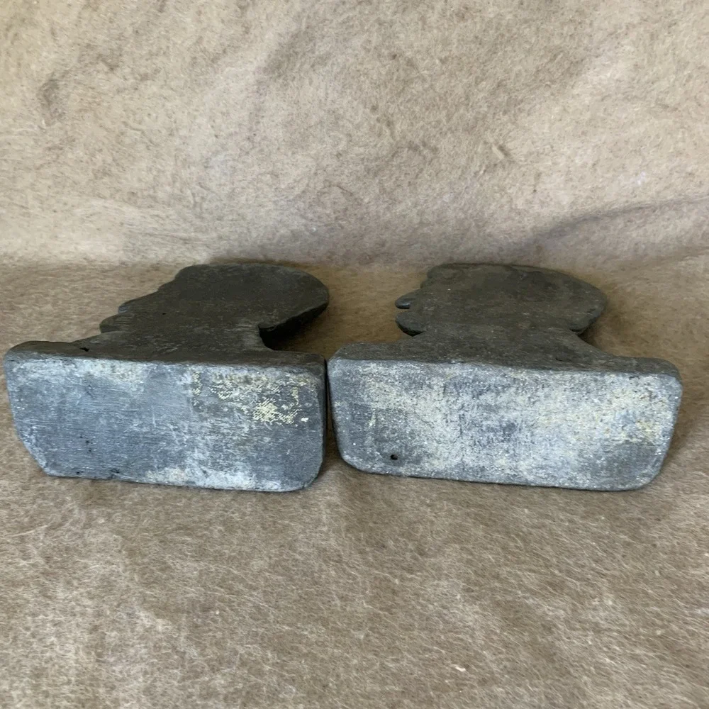 Abraham Lincoln Heavy Bookends Door‎ Stops Lead Metal Antique
